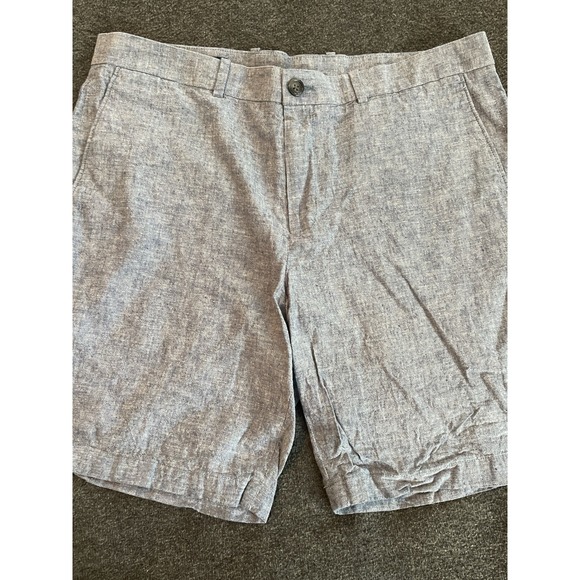 Perry Ellis Other - Perry Ellis Mens Blue Linen Cotton Blend Flat Front Shorts Size 34